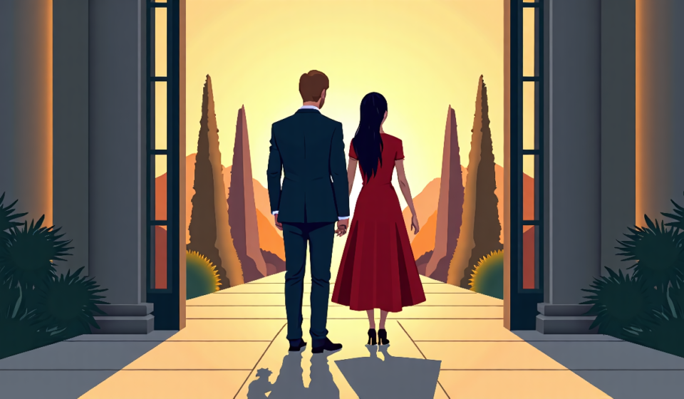 Meghan and Harry Set to Return to the UK After Six Years in the U.S. — AI-generated editorial illustration