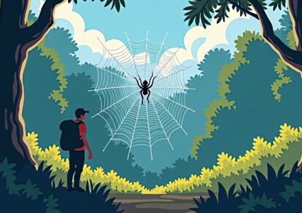 Joro Spiders Invade National Parks: What Visitors Should Know — AI-generated editorial illustration