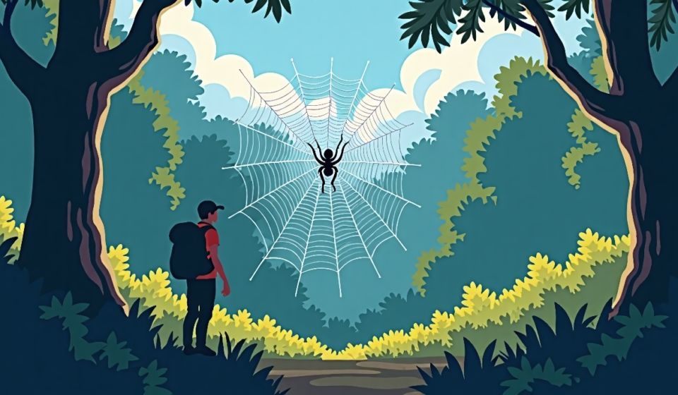 Joro Spiders Invade National Parks: What Visitors Should Know — AI-generated editorial illustration
