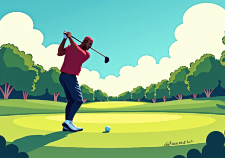 LeBron James Shifts from Courts to Greens: YouTube Golf Star — AI-generated editorial illustration