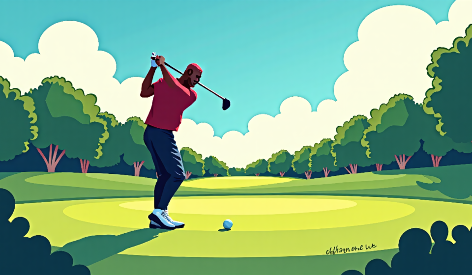 LeBron James Shifts from Courts to Greens: YouTube Golf Star — AI-generated editorial illustration