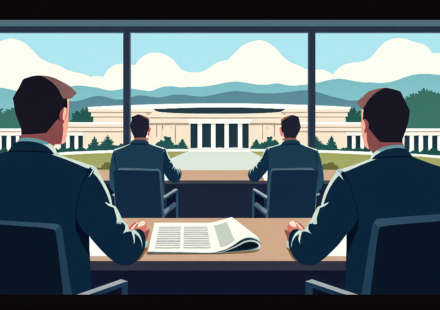 Pentagon Mulls Early Termination of Stars and Stripes Publisher — AI-generated editorial illustration