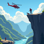 Glacier Park Visitor Falls 120 Feet, Rescued by Helicopter and Bystander — AI-generated editorial illustration
