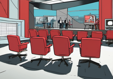 The Takeout’s Red Chairs Farewell: A Symbolic End to a Classic Set — AI-generated editorial illustration