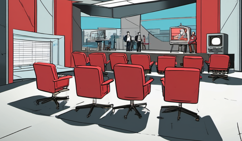 The Takeout’s Red Chairs Farewell: A Symbolic End to a Classic Set — AI-generated editorial illustration