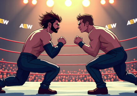 Adam Copeland Reveals Why He’s Targeting the Young Bucks in AEW — AI-generated editorial illustration