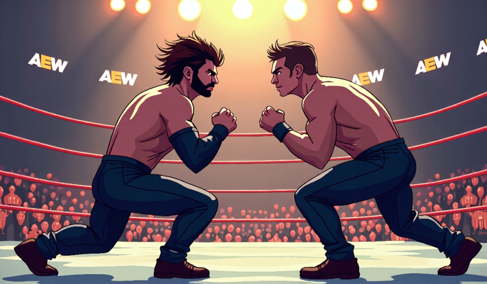 Adam Copeland Reveals Why He’s Targeting the Young Bucks in AEW — AI-generated editorial illustration