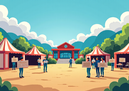 Data Centers, Not Prices, Dominate West Virginia Fair Debate — AI-generated editorial illustration