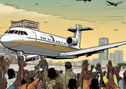 Liberia Welcomes First U.S. 'Third Country' Deportees — AI-generated editorial illustration