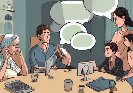 Family Group Chat Scams: How Scammers Map Relatives for Targeted Fraud — AI-generated editorial illustration