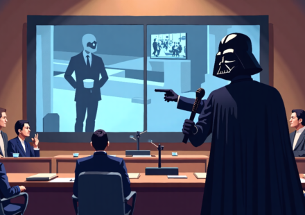 Darth Vader Mocked San Diego’s Surveillance Cameras in City Council Meeting — AI-generated editorial illustration