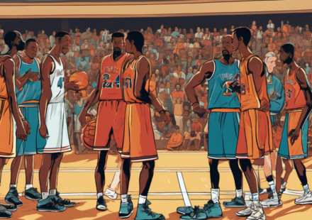 Halftime Heat: Bueckers’ Foul Sparks Tension in Wings vs. Fever — AI-generated editorial illustration