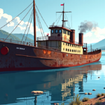 Sava’s Titanic Wreckage Emerges in Serbia as Rivers Dry Up — AI-generated editorial illustration