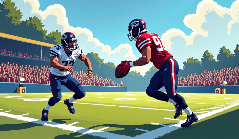 Mendoza’s Second Preseason Game Starts Roughly with a Pick‑6 — AI-generated editorial illustration