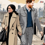 Prince Harry and Meghan Return to the U.K. After Six Years Away — AI-generated editorial illustration