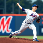 Jacob deGrom Reaches 2,000 Strikeouts in Dominant Start vs. Nationals — AI-generated editorial illustration