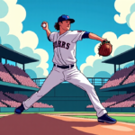 Jacob deGrom Reaches 2,000 Strikeouts in Rangers’ 2‑0 Victory — AI-generated editorial illustration