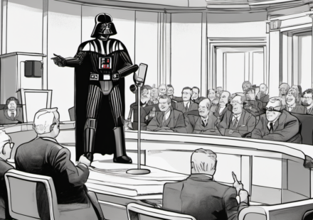 Darth Vader Mocked San Diego’s Surveillance Cameras in City Council Meeting — AI-generated editorial illustration