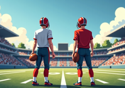 Raiders Skip Naming Starter, Keep Cousins and Mendoza in the Mix — AI-generated editorial illustration