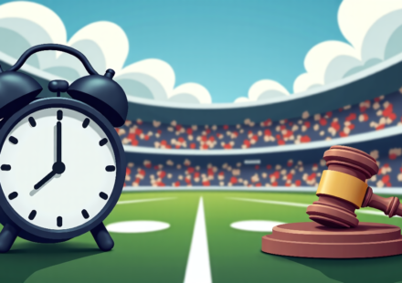 Federal Court Blocks More College Athletes From Returning — AI-generated editorial illustration