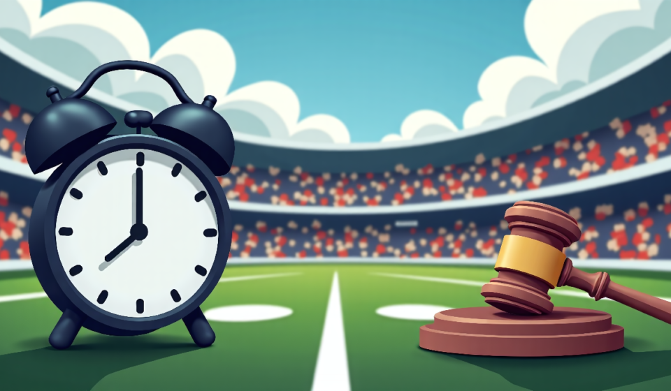 Federal Court Blocks More College Athletes From Returning — AI-generated editorial illustration