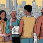 Londoners React as Harry & Meghan Return to the UK — AI-generated editorial illustration