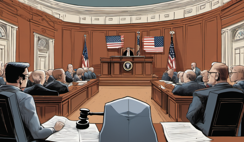 Supreme Court Grants Temporary Stay on White House Ballroom Renovation — AI-generated editorial illustration