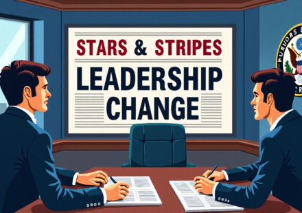 Pentagon Issues Separation Notices to Stars & Stripes Leadership — AI-generated editorial illustration