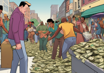 Cash Drops Go Viral: Americans Hunt for Hidden Bills Across Cities — AI-generated editorial illustration