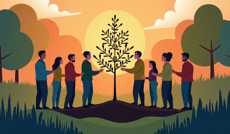 Embracing Gratitude: Robin Wall Kimmerer’s Call to Reciprocity with Nature — AI-generated editorial illustration