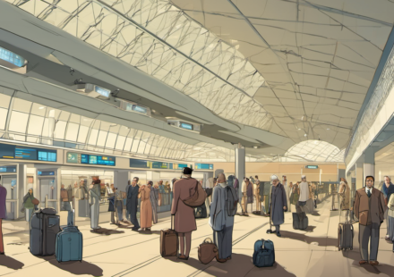 Texas Governor Seeks Justice Dept. Probe of Islamic Wudu Stations at Airports — AI-generated editorial illustration
