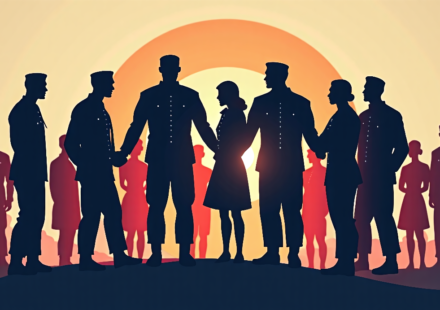 Military Sexual Assault Reports Drop for Third Year, Pentagon Says — AI-generated editorial illustration