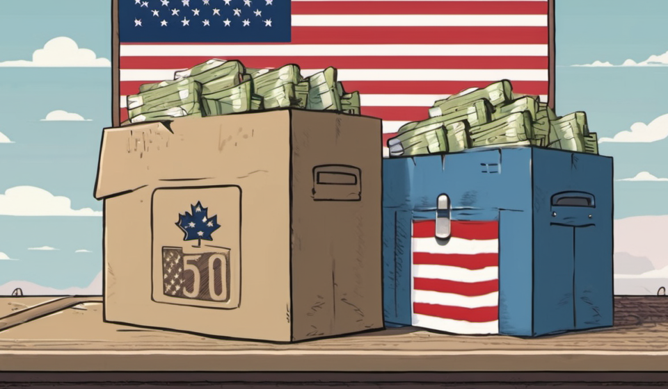 US to Impose 50% Tariffs on $20B of Canadian Goods, Canada Responds — AI-generated editorial illustration