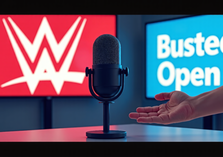 WWE Keeps Hands‑Off Stance on Busted Open Radio Show — AI-generated editorial illustration