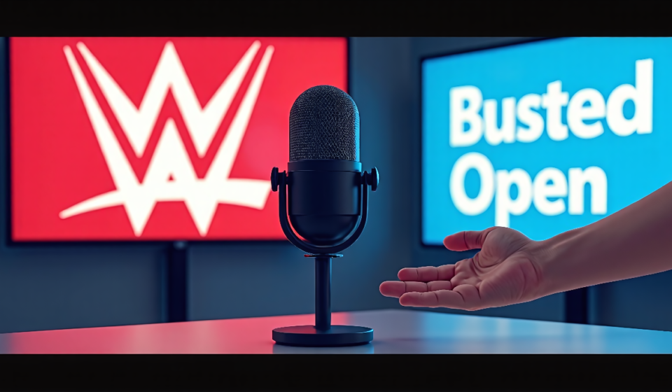 WWE Keeps Hands‑Off Stance on Busted Open Radio Show — AI-generated editorial illustration