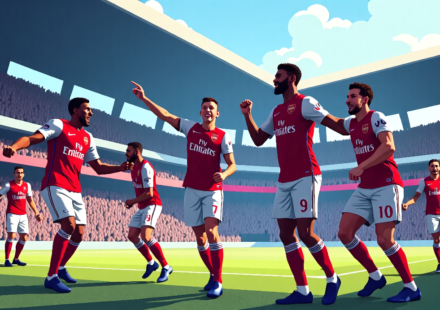 Arsenal Dominates Coventry, Starts Title Defense with Shutout — AI-generated editorial illustration