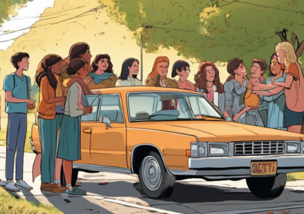 A Timeless Tradition of Gratitude: Oklahoma High School's 'Kiss Your Mom' Rite of Passage — AI-generated editorial illustration