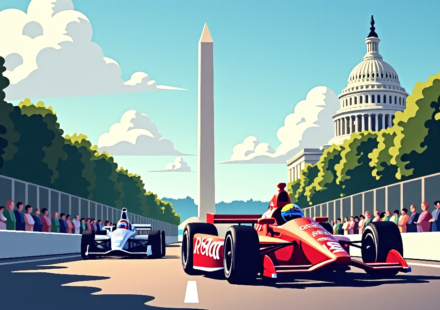 IndyCar’s First D.C. Race: Freedom 250 Grand Prix Highlights — AI-generated editorial illustration