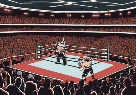 WWE House Show in London, Ontario: Gable Defends Intercontinental Title — AI-generated editorial illustration