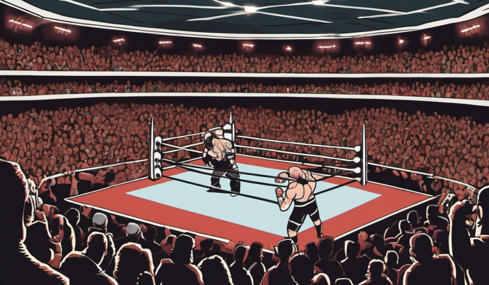 WWE House Show in London, Ontario: Gable Defends Intercontinental Title — AI-generated editorial illustration