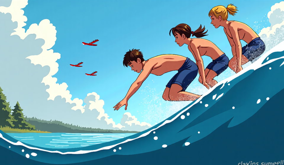 Lake Washington Hero Saves Three Girls During Seafair Blue Angels Show — AI-generated editorial illustration