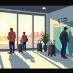 DFW Airport Adds Islamic Foot‑Wash Stations in a $300K Private Project — AI-generated editorial illustration