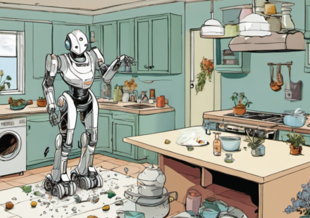 Humanoid Robots Aren’t Ready to Clean Your Kitchen Yet — AI-generated editorial illustration