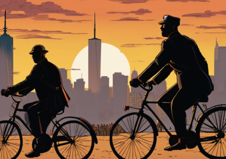 Navy Veterans Bike 2,000 Miles to Ground Zero, Raising $17,000 for 9/11 Memorial — AI-generated editorial illustration