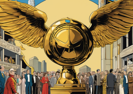 Classic Hollywood Props, Including Harry Potter’s Snitch, Go to Auction — AI-generated editorial illustration