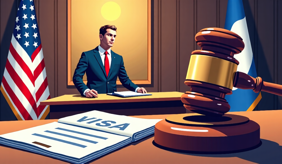 Judge Declares Rubio’s 75‑Country Visa Freeze Unlawful — AI-generated editorial illustration