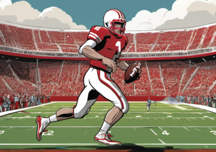 Nebraska Names Transfer QB Anthony Colandrea as Week 1 Starter — AI-generated editorial illustration