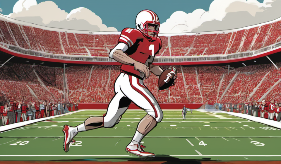 Nebraska Names Transfer QB Anthony Colandrea as Week 1 Starter — AI-generated editorial illustration