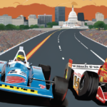 Jeff Gordon Dominates IROC in Washington, Prepping for IndyCar Freedom 250 — AI-generated editorial illustration