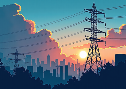 Energy Firm Sues Data Center Over AI Power Costs — AI-generated editorial illustration
